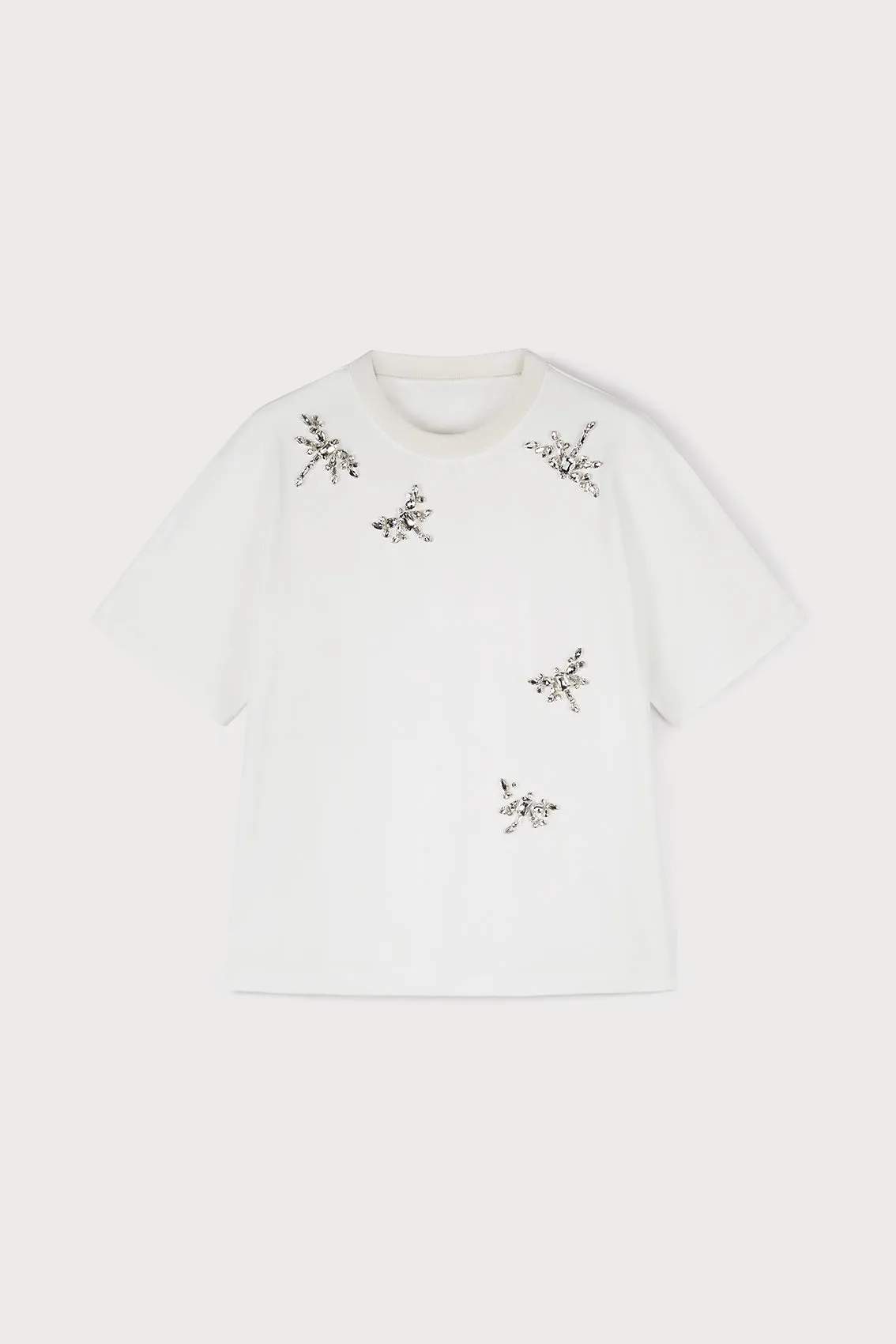 FULL NECK T-SHIRT WITH DRAGONFLY STONES