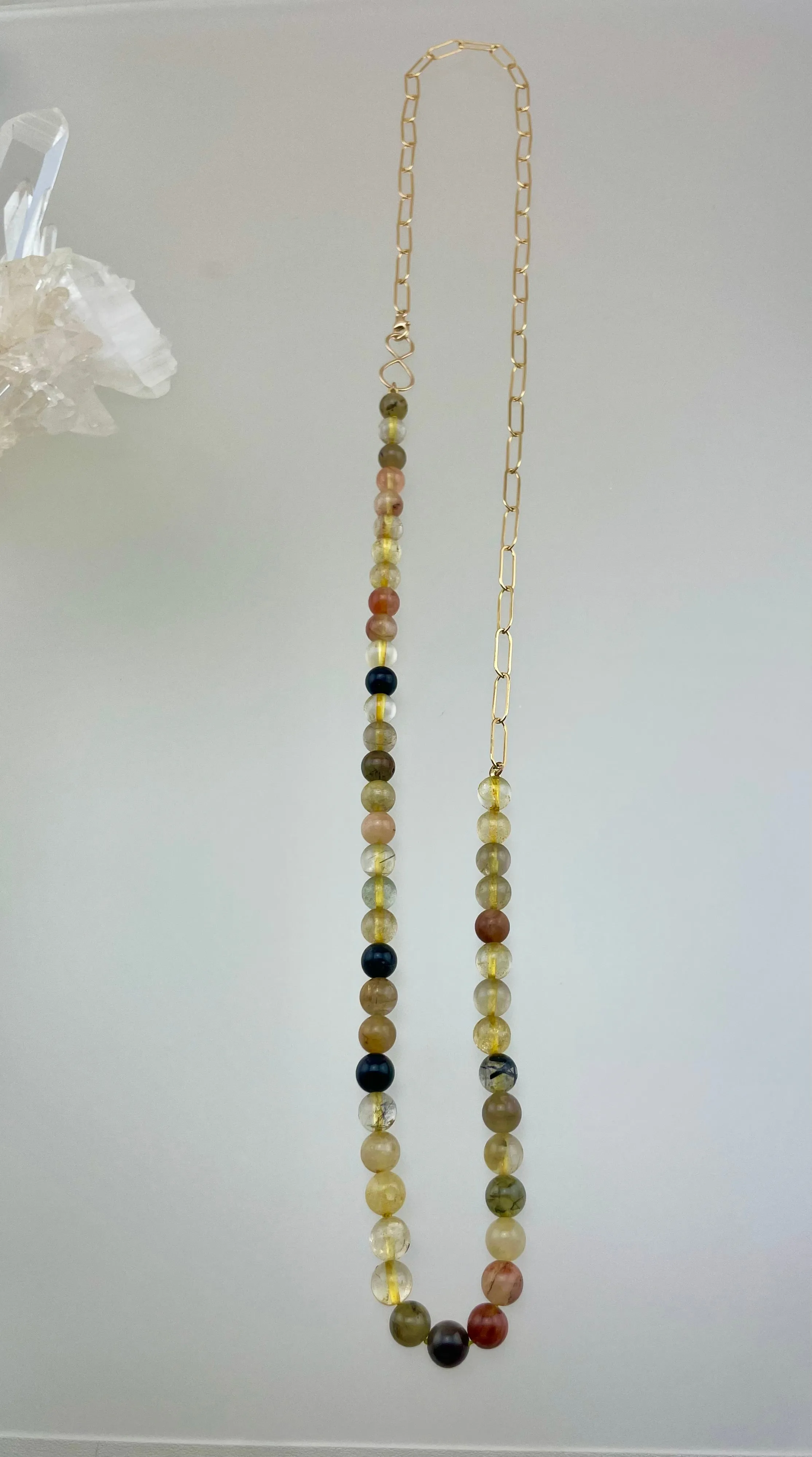 Gem Strand Wrap Necklace Rutile Quartz