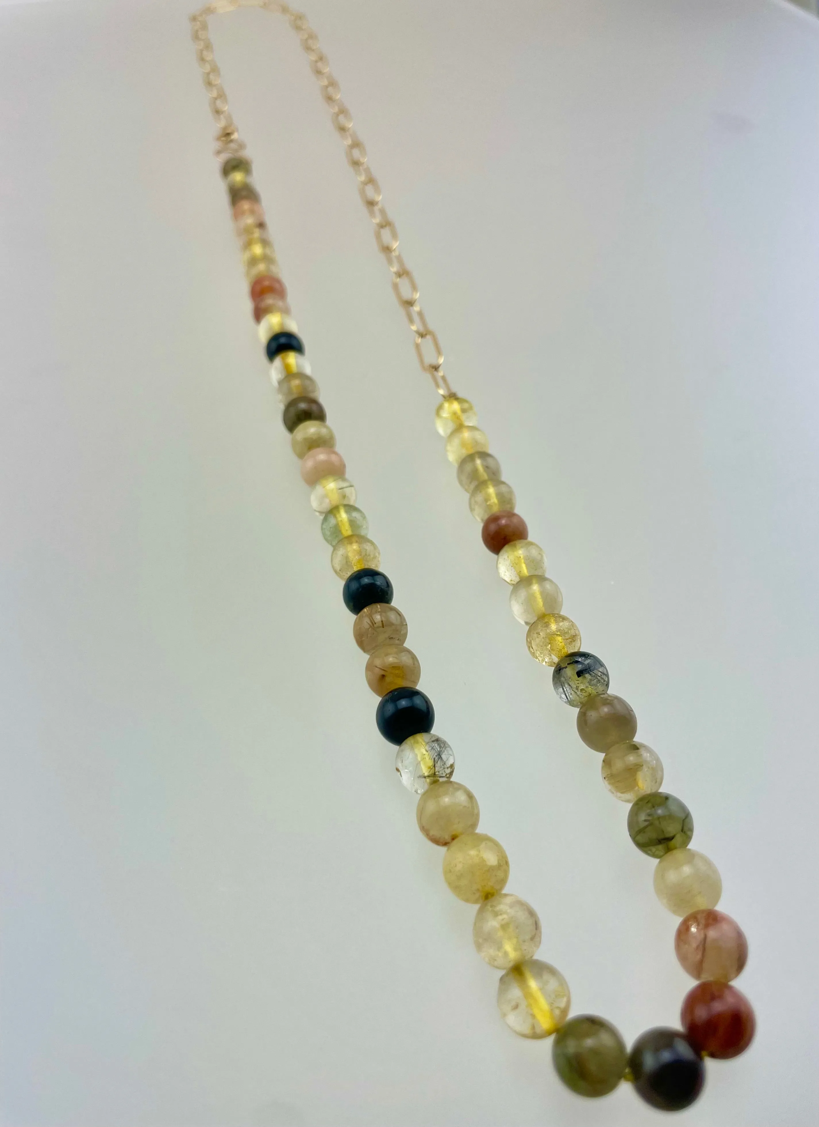 Gem Strand Wrap Necklace Rutile Quartz