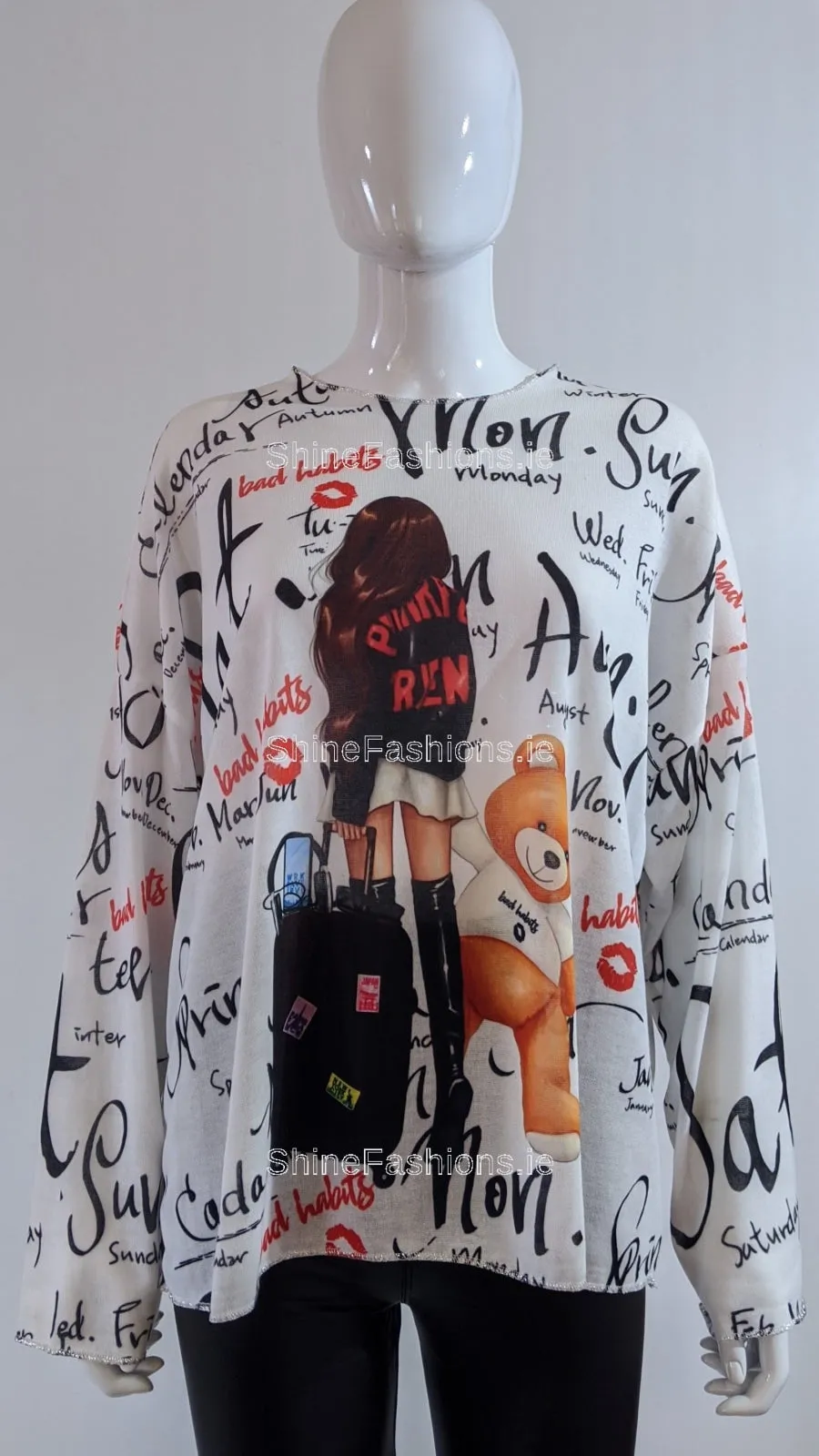 Girl Letter Printed Tunic Top