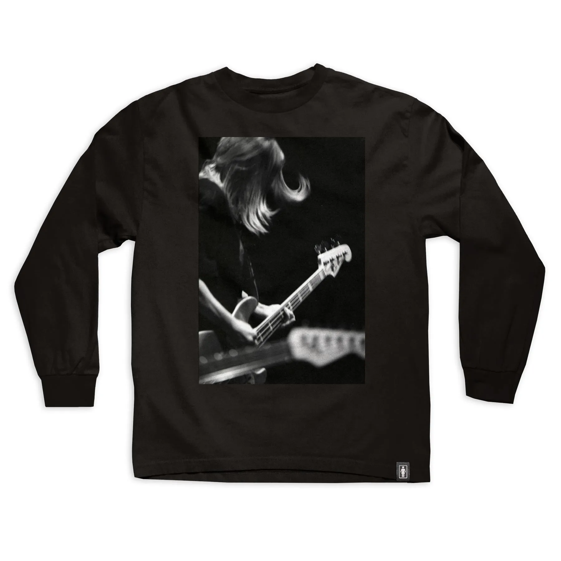 Girl Shot by Spike Kim Gordon Long Sleeve Tee Black