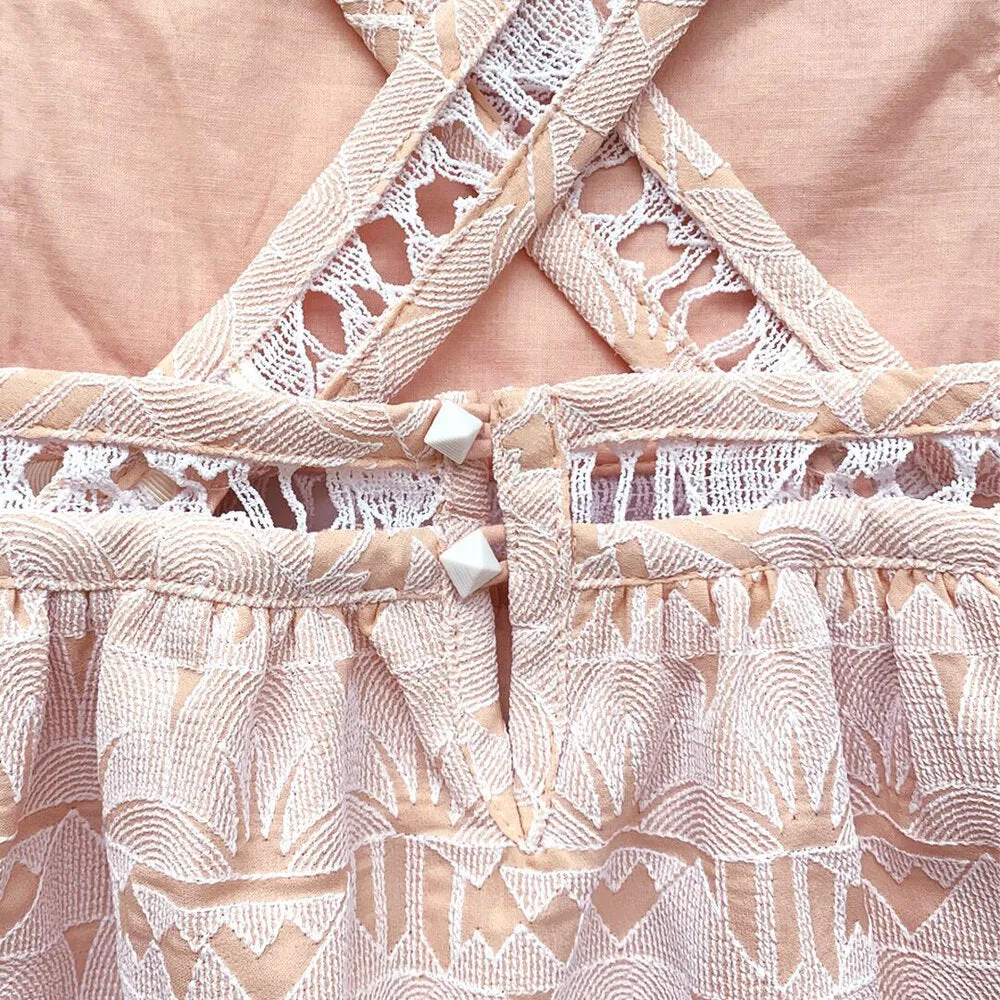 Girls Lotus Smock Dress - Blush