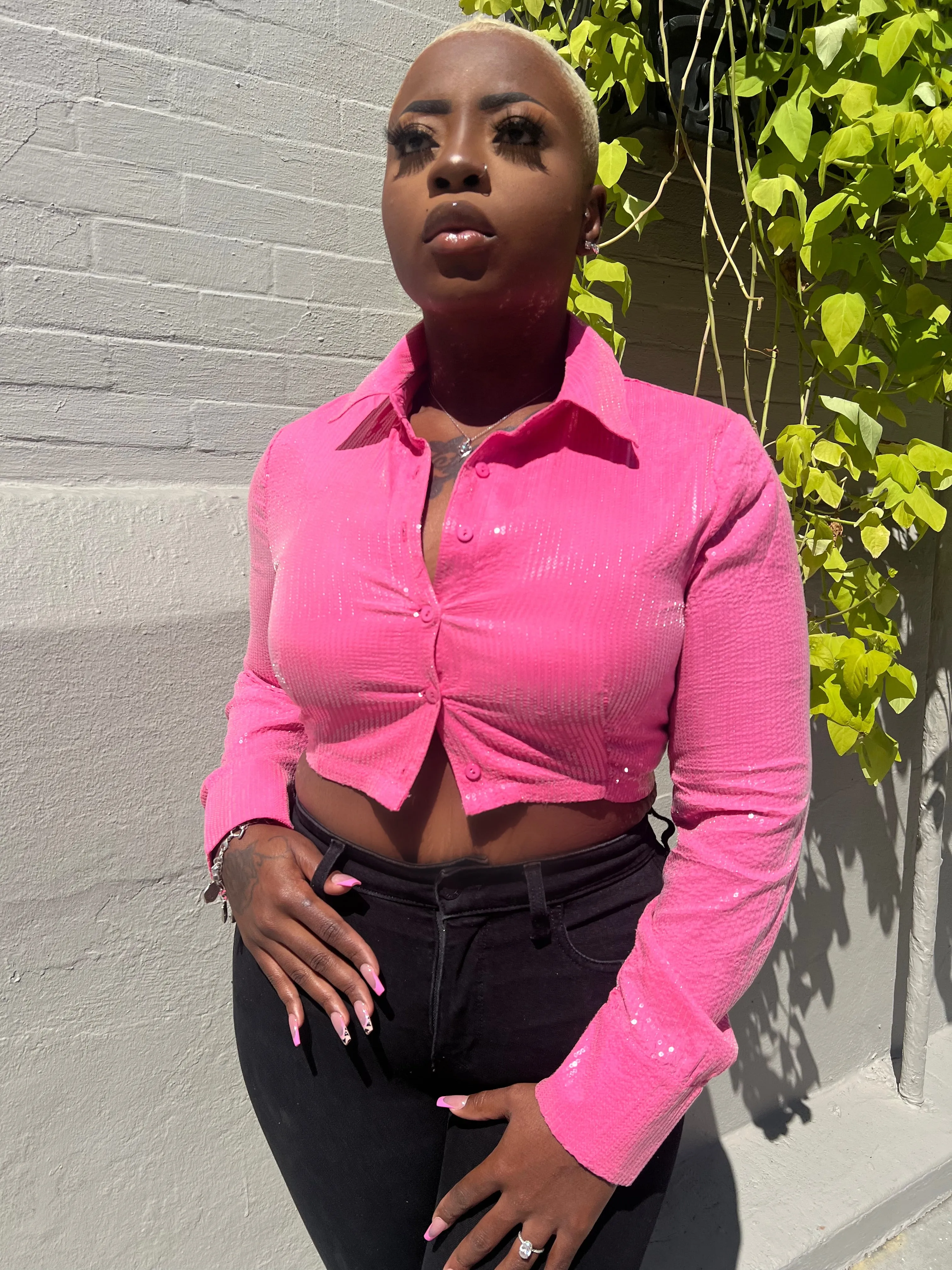 “Glam Pink” Sequin Top (Clearance)