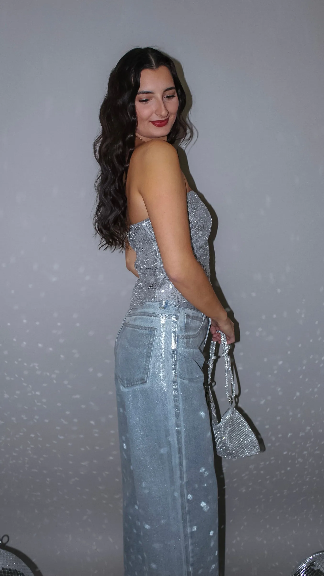 Glam Silver Tube Top