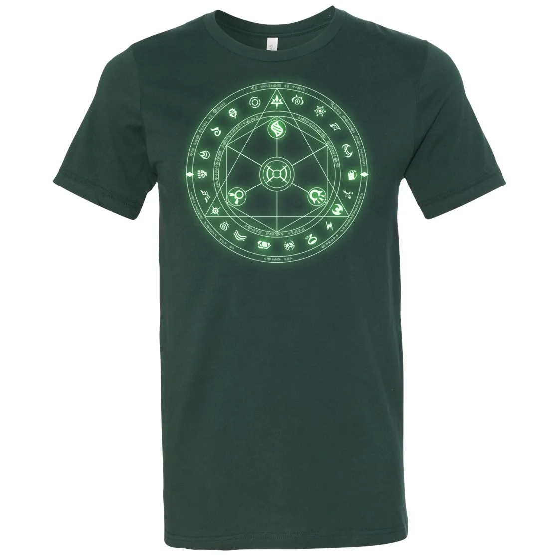 Glow-in-the-Dark Poke-Alchemy - Forest Green 100% Cotton T-Shirt