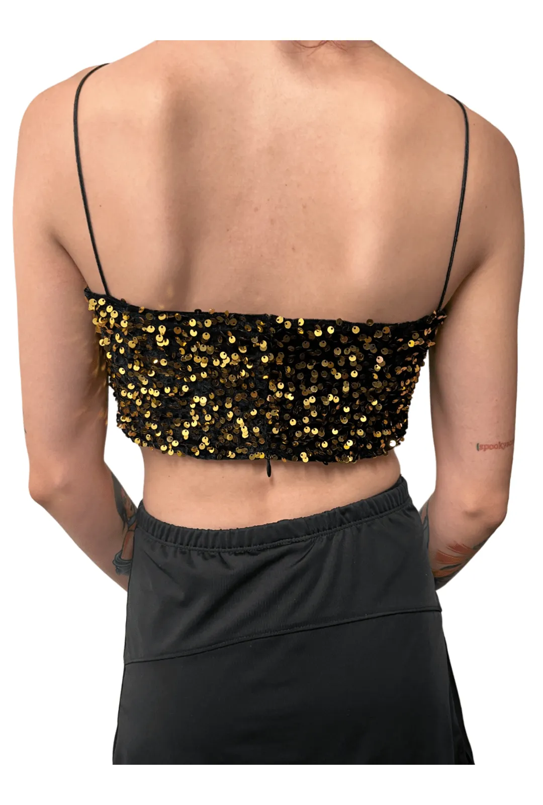 Gold Sequin Tube Crop