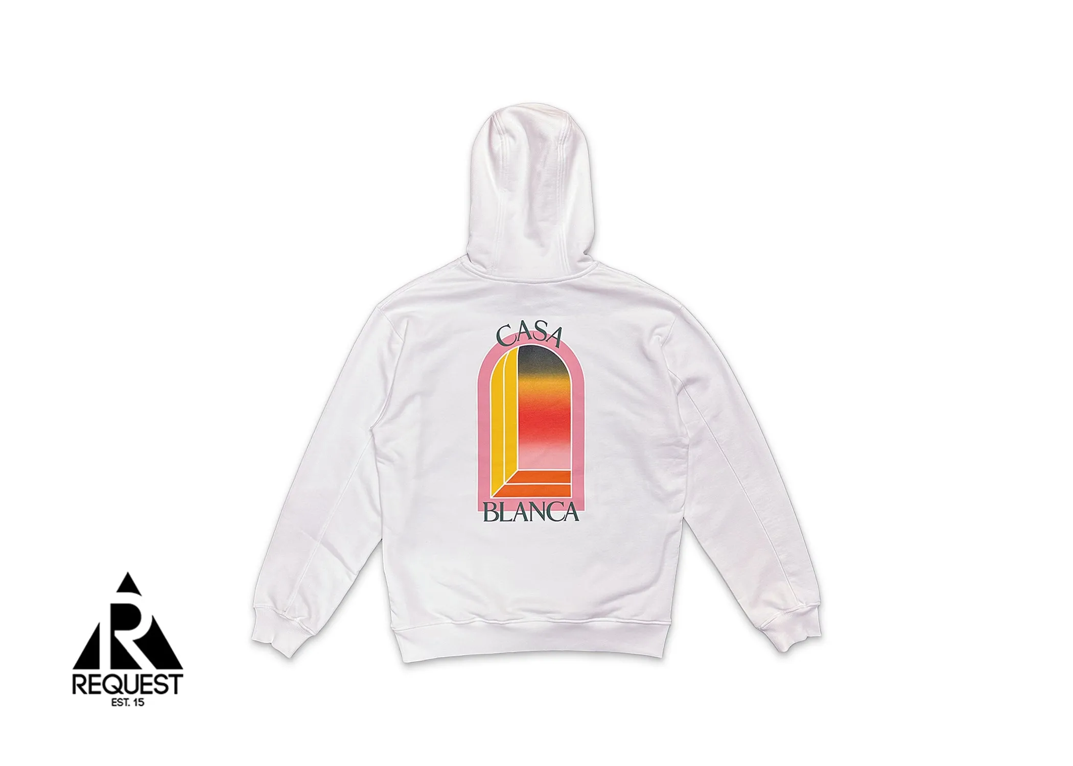 Gradient Arch Logo Printed Hoodie "White"