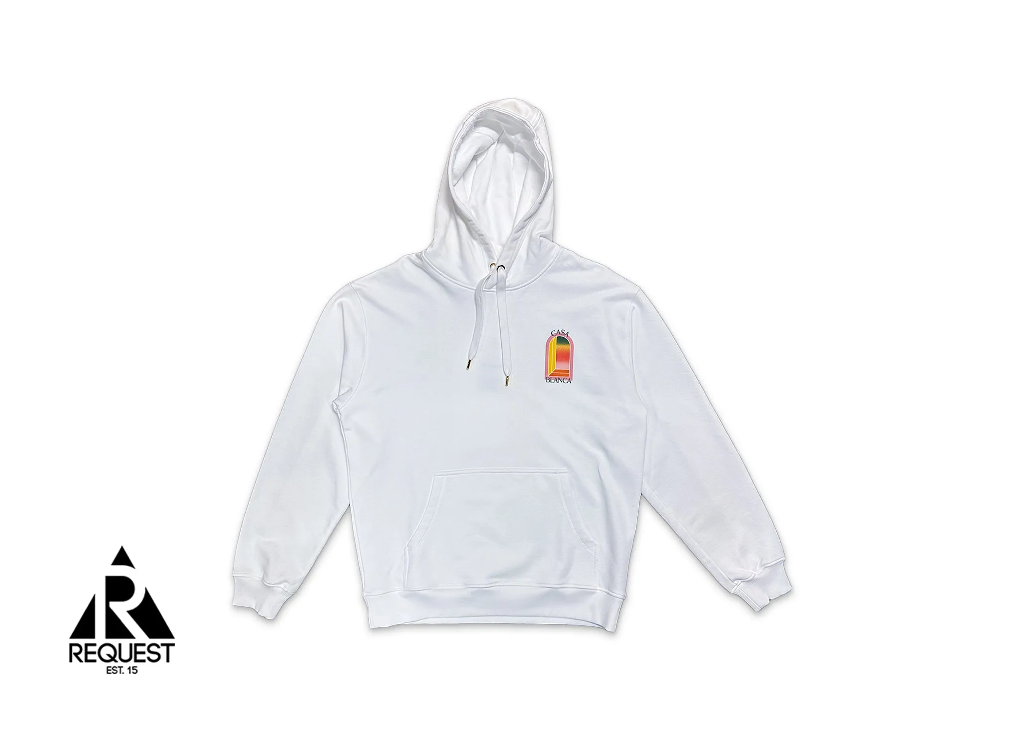 Gradient Arch Logo Printed Hoodie "White"