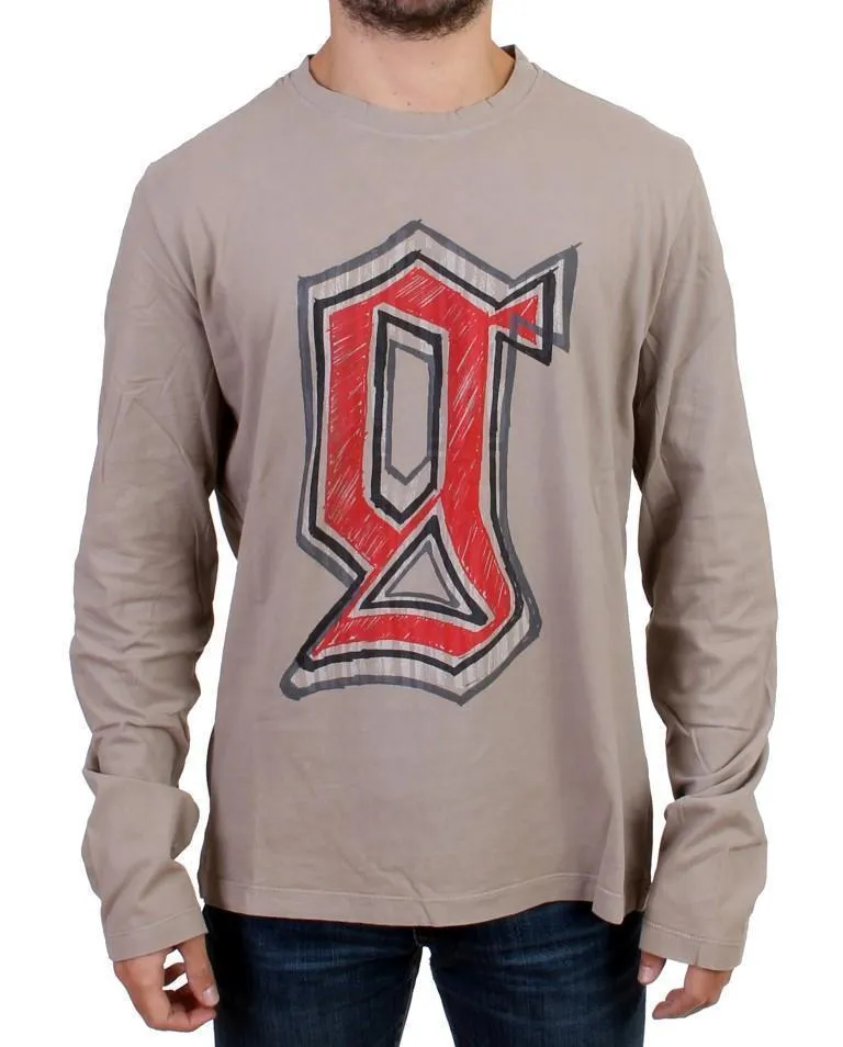 Gray crewneck long sleeve t-shirt