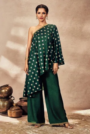Green palmscape tunic and pants