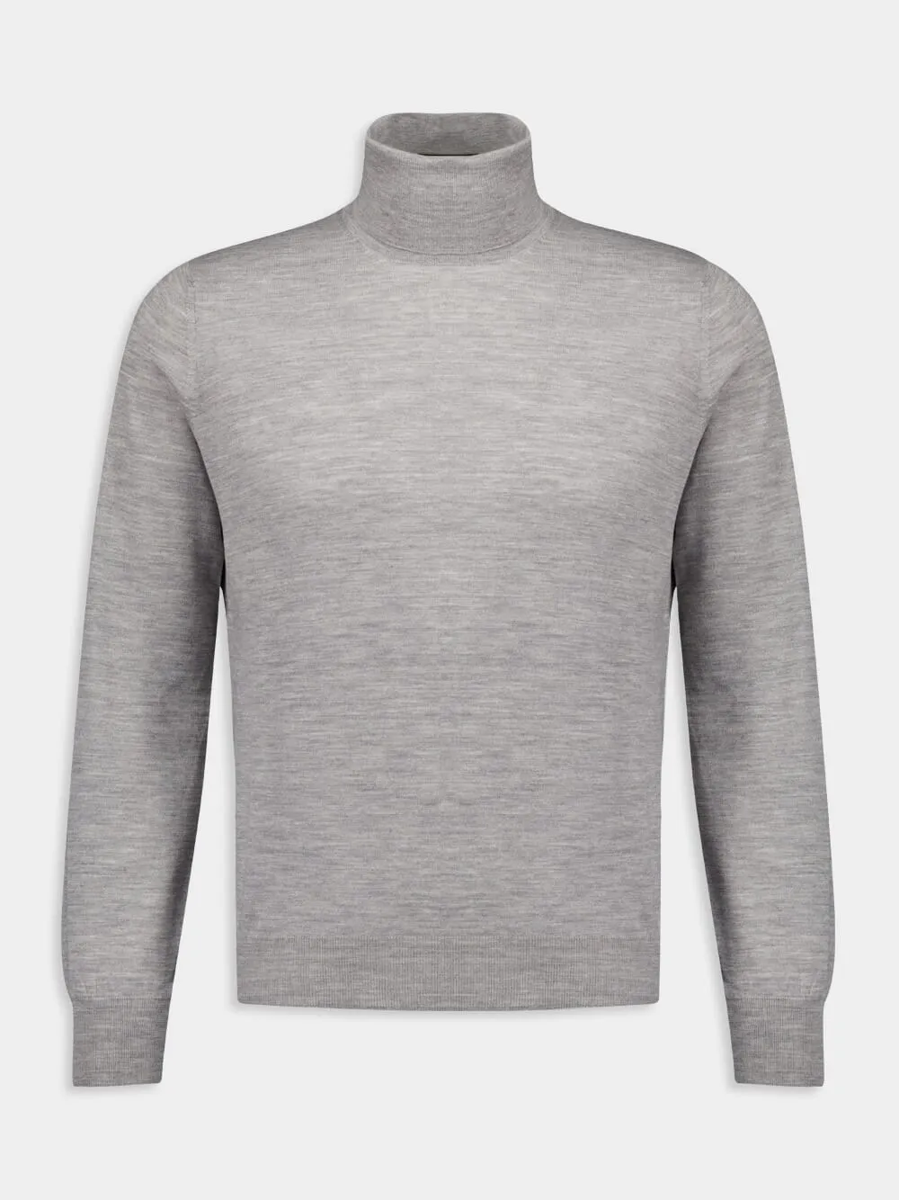 Grey Roll-Neck Wool Jumper