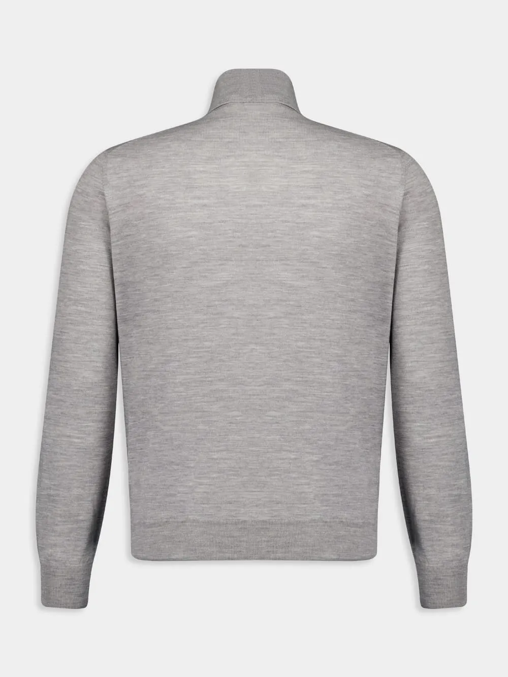 Grey Roll-Neck Wool Jumper