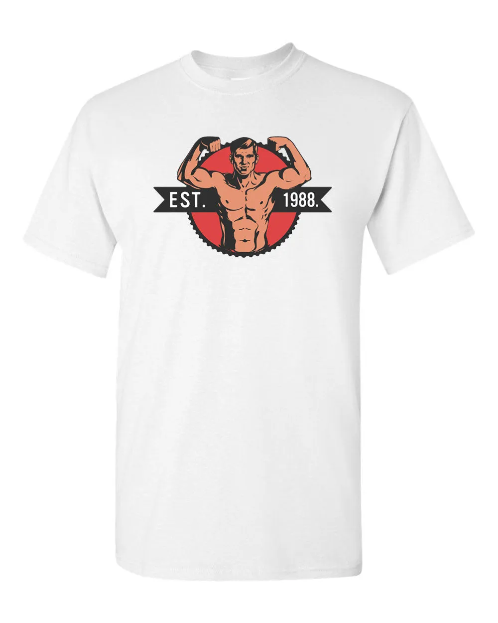 Gym Muscle T-shirt Est 1988 Fitness T-shirt