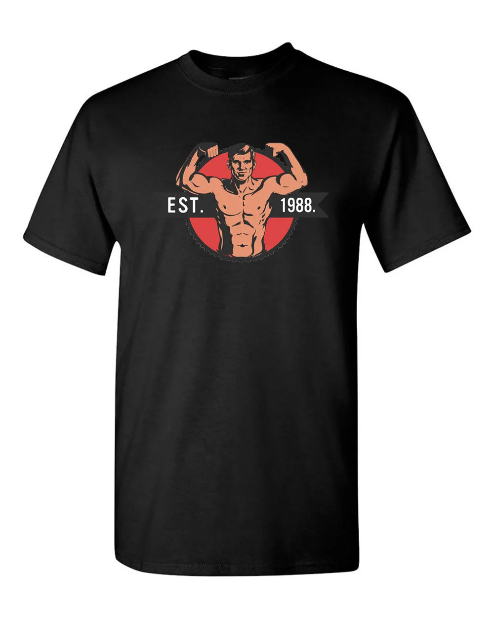 Gym Muscle T-shirt Est 1988 Fitness T-shirt