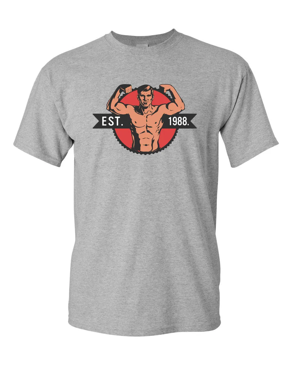 Gym Muscle T-shirt Est 1988 Fitness T-shirt