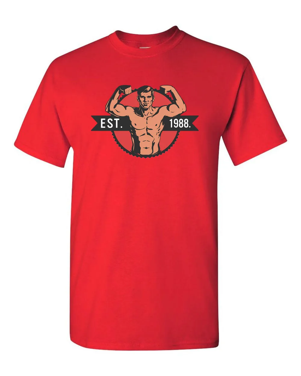 Gym Muscle T-shirt Est 1988 Fitness T-shirt