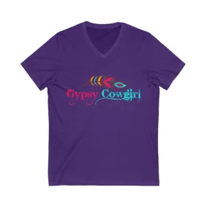 Gypsy Cowgirl - Unisex Jersey Short Sleeve V-Neck T-Shirt