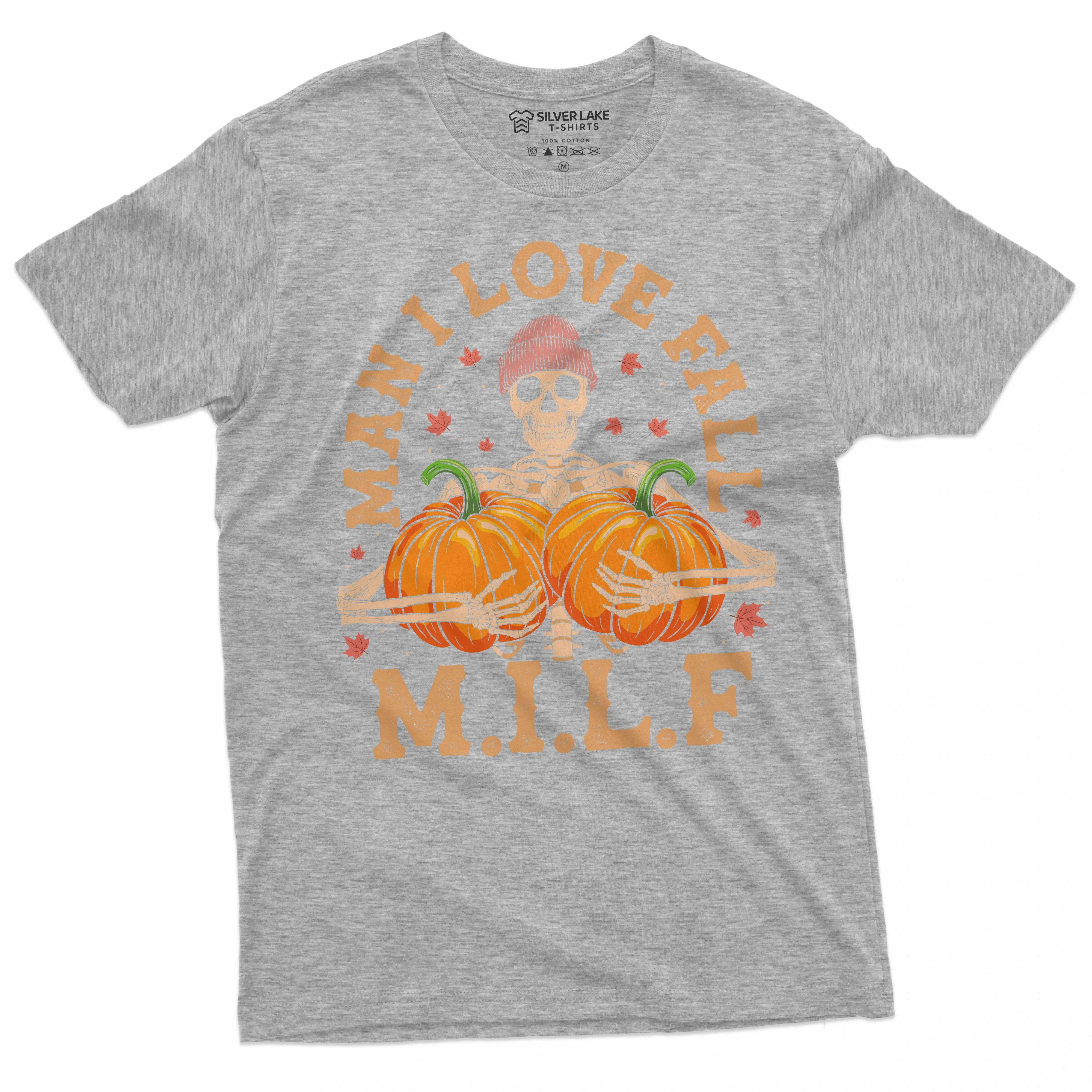 Halloween Funny T-shirt Men I love fall humorous gifts MILF fall Halloween costume Pumpkin shirt