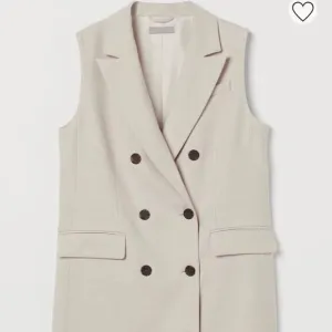 H&amp;M Long Vest Womens Size Small Soft Lined Double Breasted Sleeveless Beige