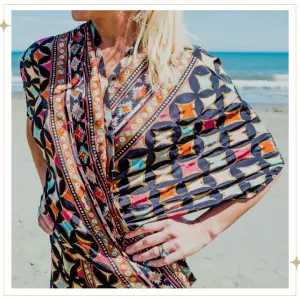 HANA Tie Front Top - Harlequin (one size fits most)