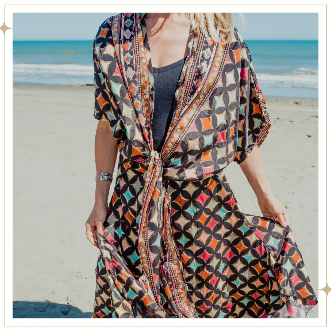 HANA Tie Front Top - Harlequin (one size fits most)
