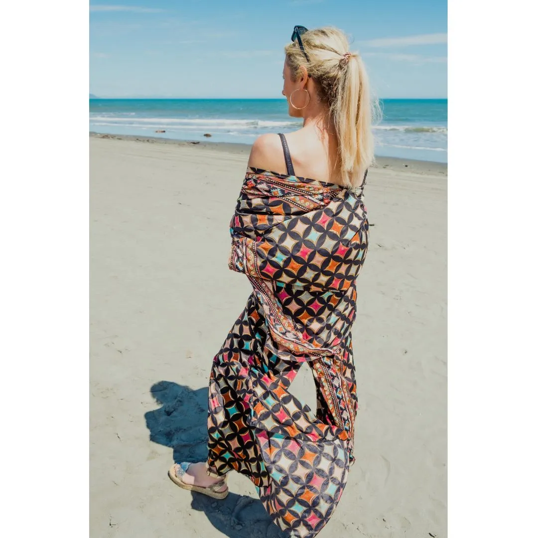 HANA Tie Front Top - Harlequin (one size fits most)