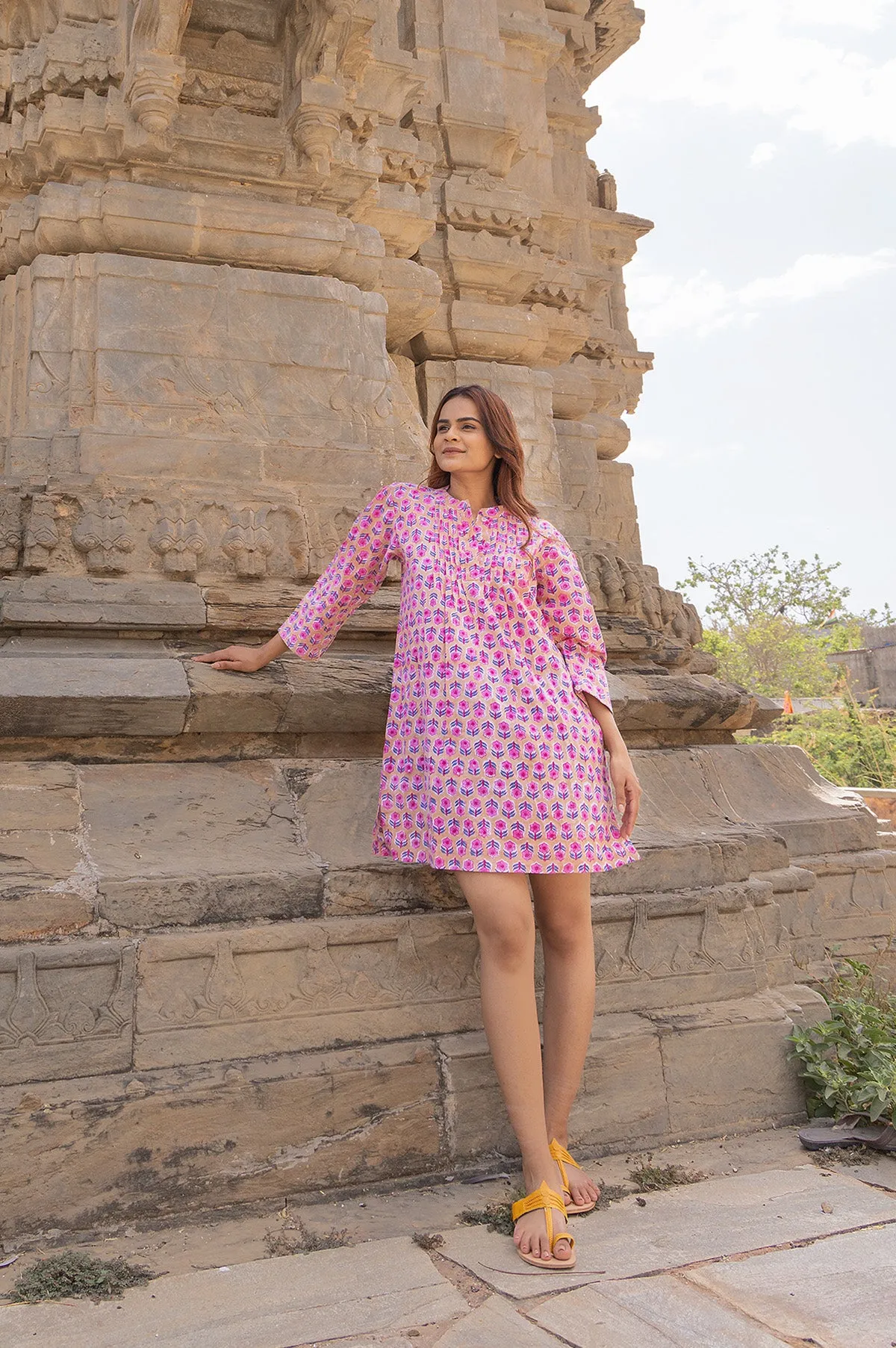 Haveli Tunic Dress | Clay