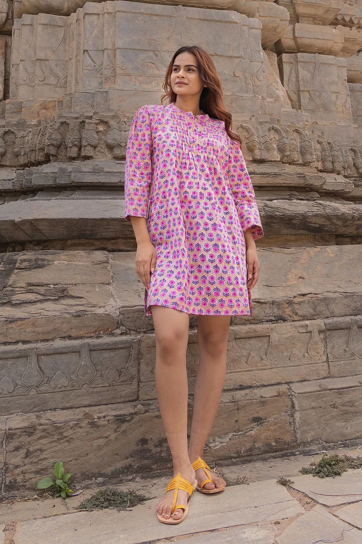 Haveli Tunic Dress | Clay