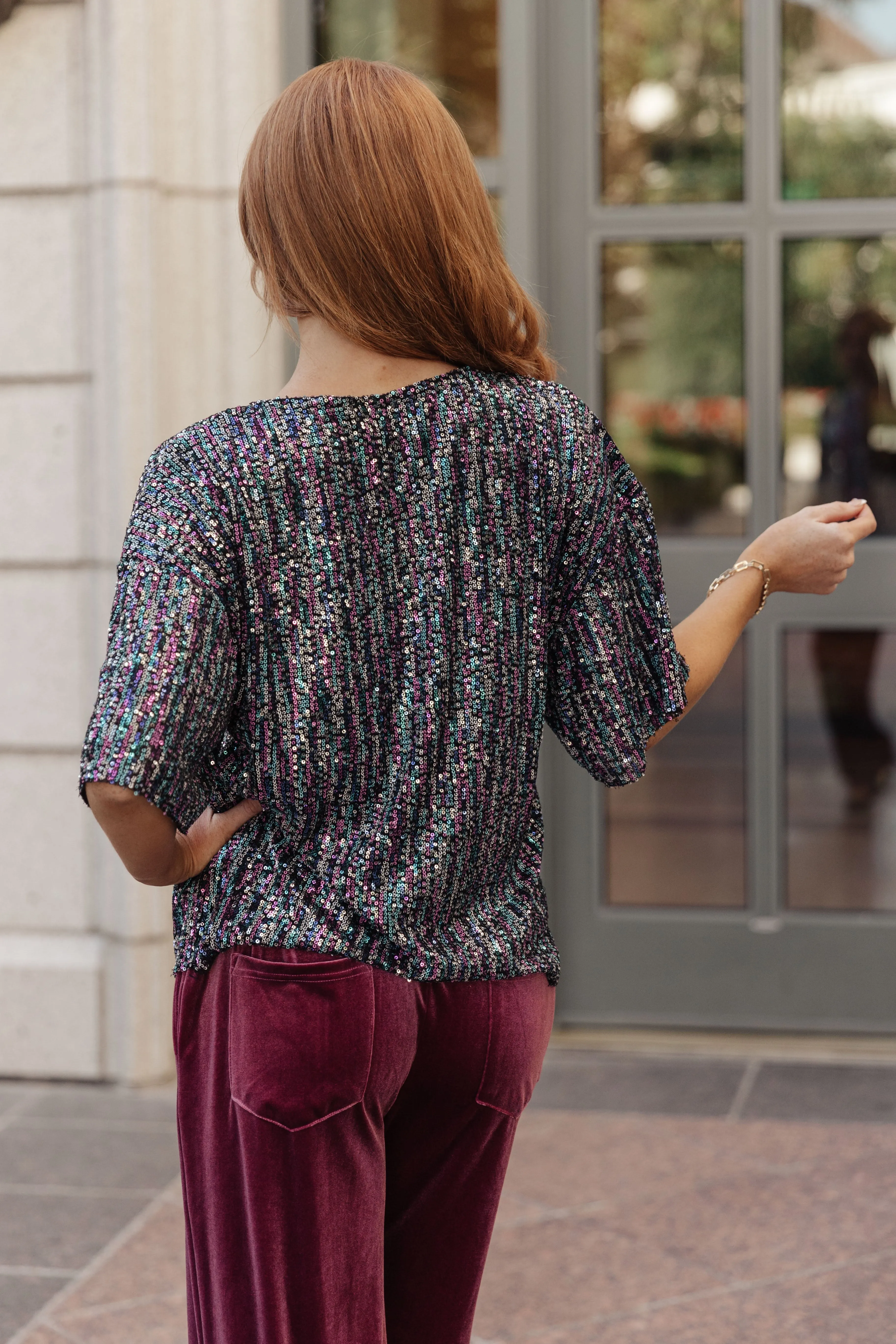 Hazel Blues® |  Evening of Stars Sequin Top