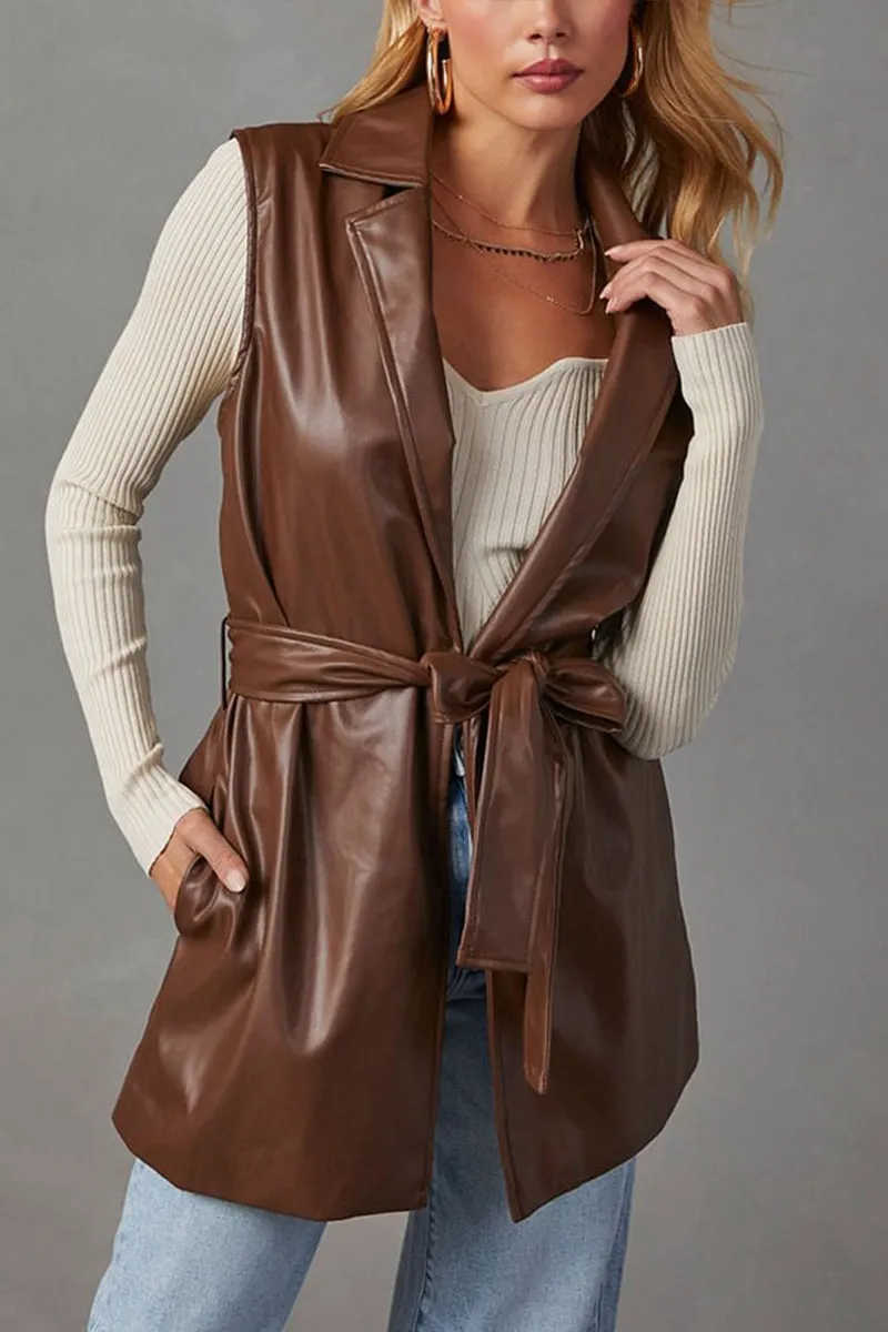HCS1085 Luxe Leather Vest Outerwear