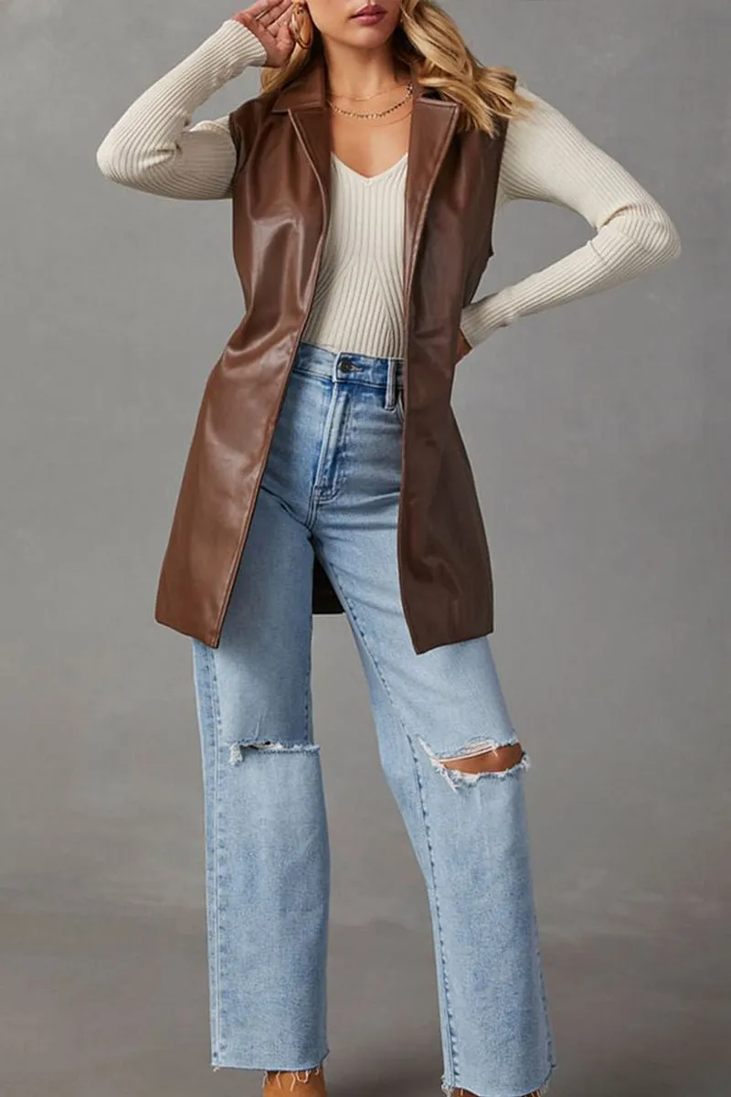 HCS1085 Luxe Leather Vest Outerwear