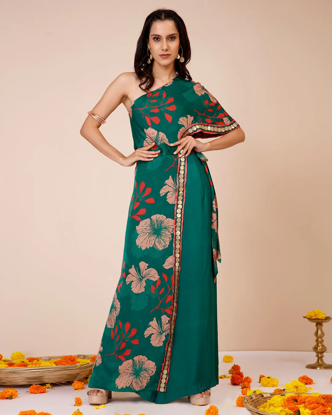 Hibiscus One Shoulder Set