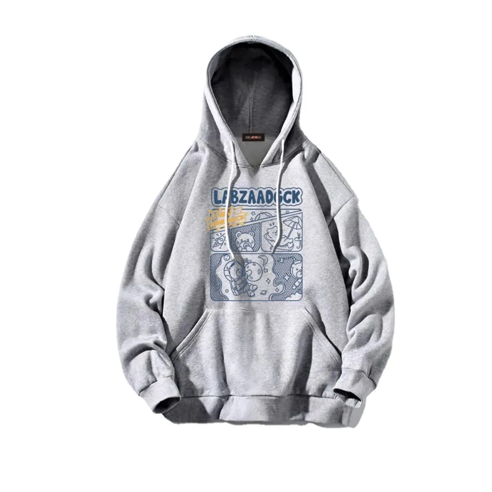 Hip Hop Letter Flocked Embroidered Hoodie