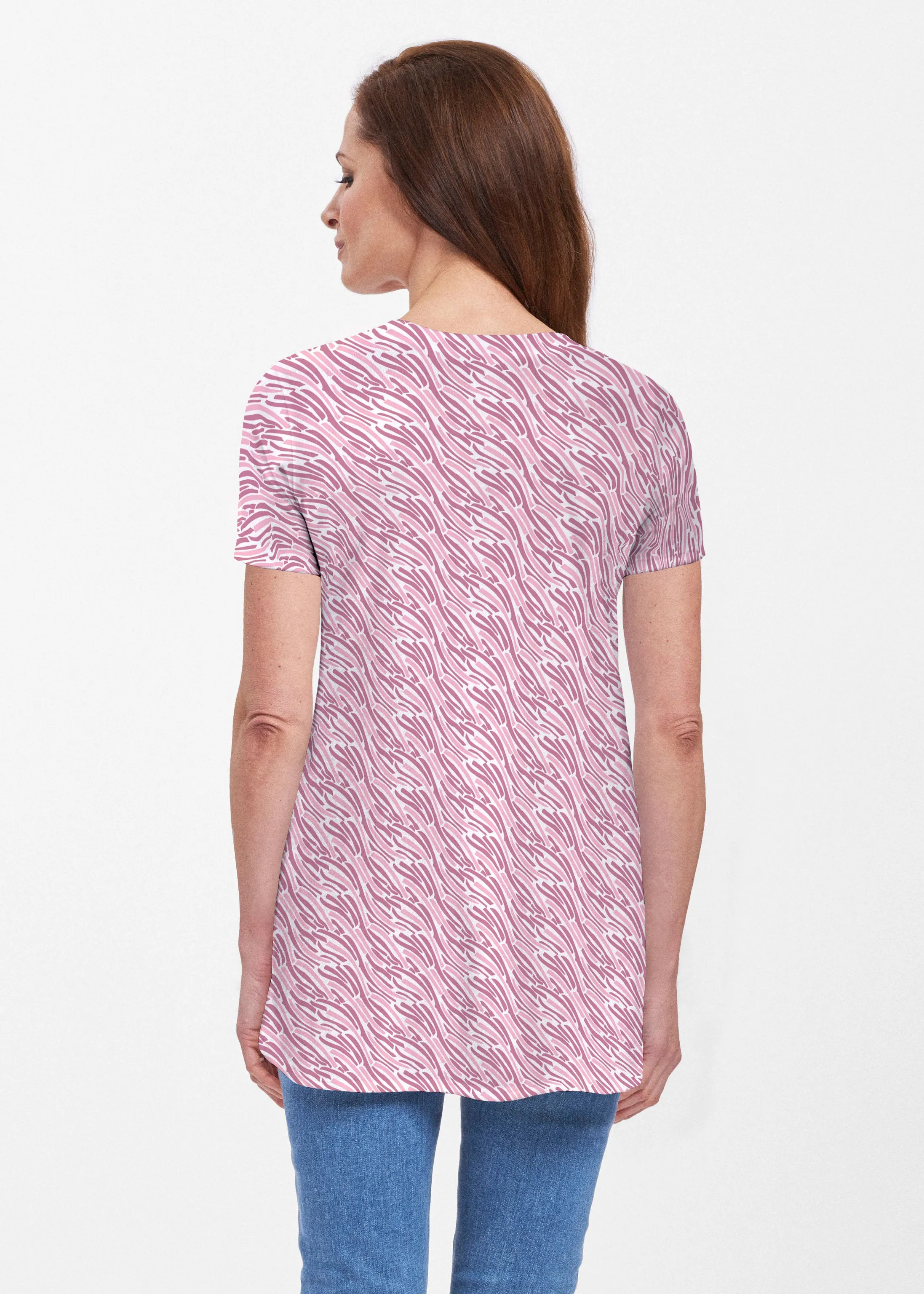Hollyhocks (8070) ~ Short Sleeve Butterknit tunic