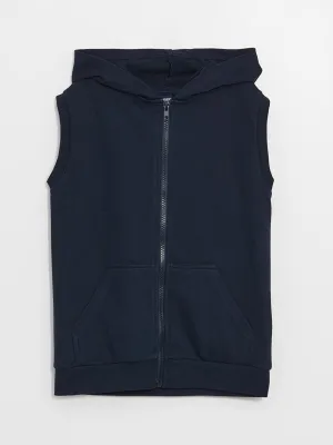 Hooded Basic Boys Zippered Vest
