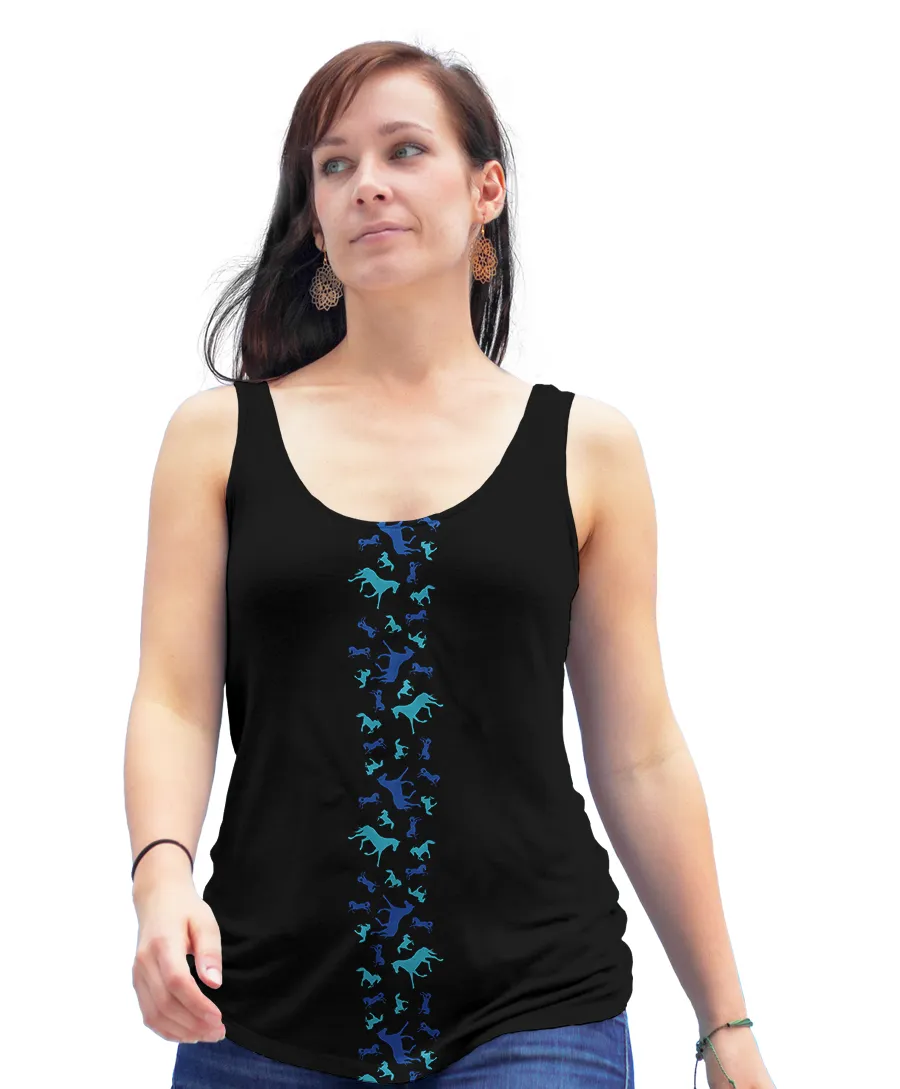 Horse Side Stripe Racerback Tank Top