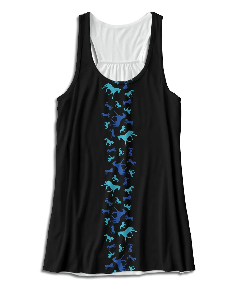 Horse Side Stripe Racerback Tank Top