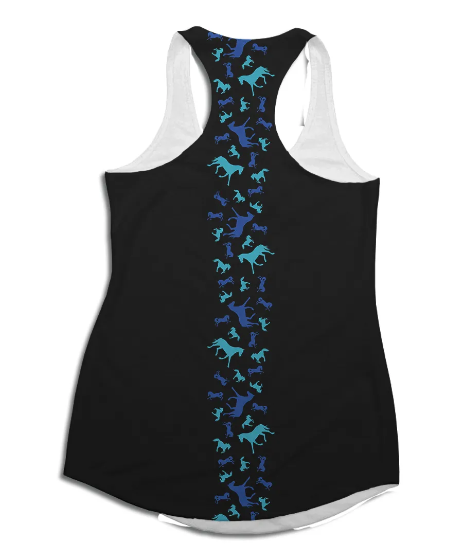 Horse Side Stripe Racerback Tank Top