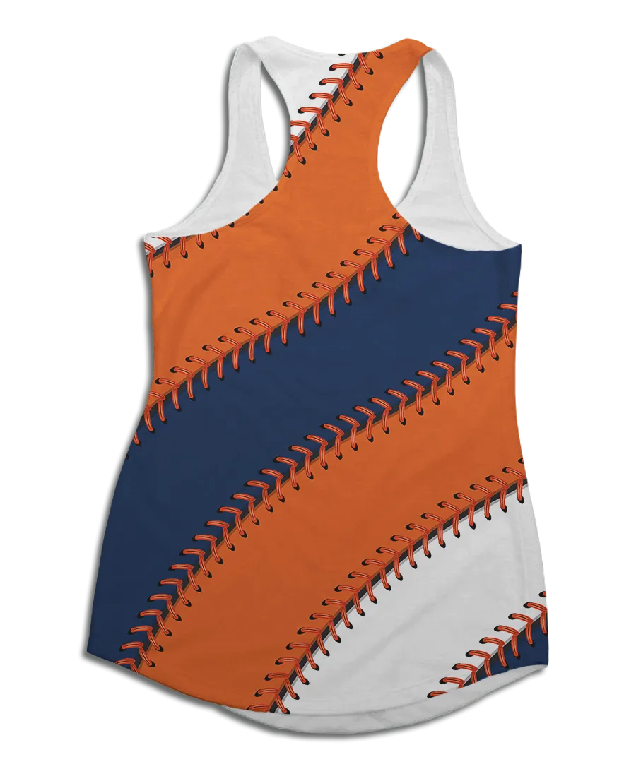 Houston Baseball Stitches Racerback Tank Top