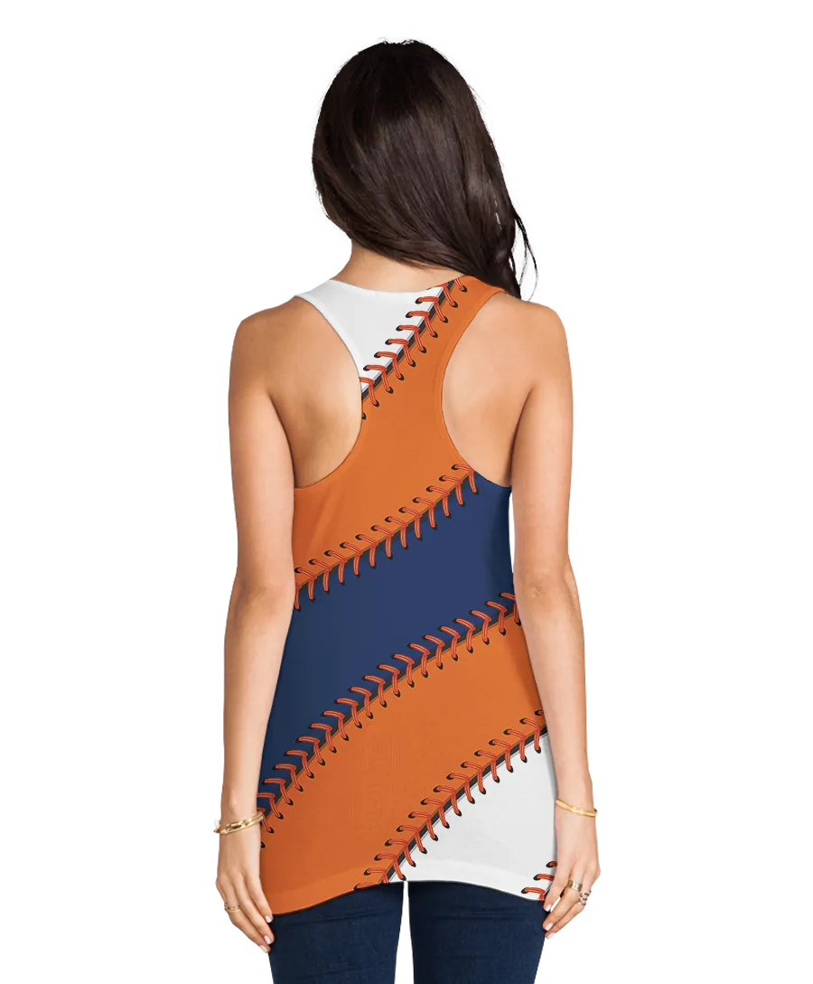 Houston Baseball Stitches Racerback Tank Top