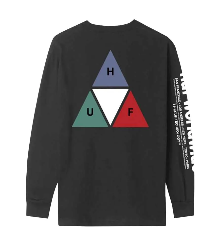 HUF Prism Triple Triangle Long Sleeve T-Shirt - Black