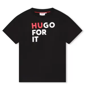 Hugo Boss Kids Short Sleeve Tee-Shirt Black G25108-09B