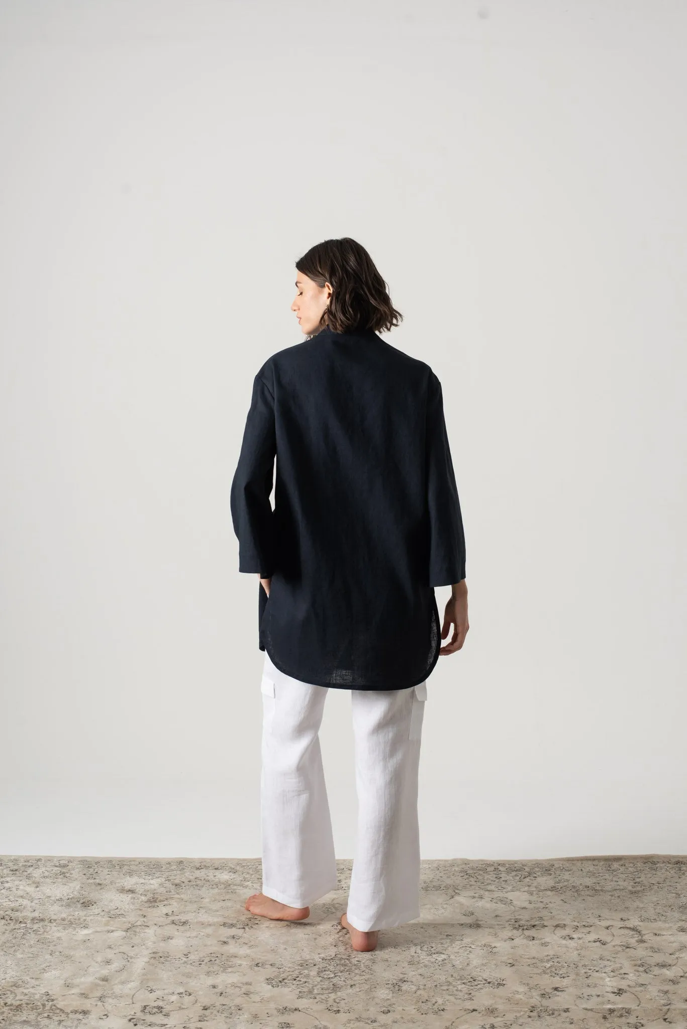 Hugo Tunic Button Shirt Navy