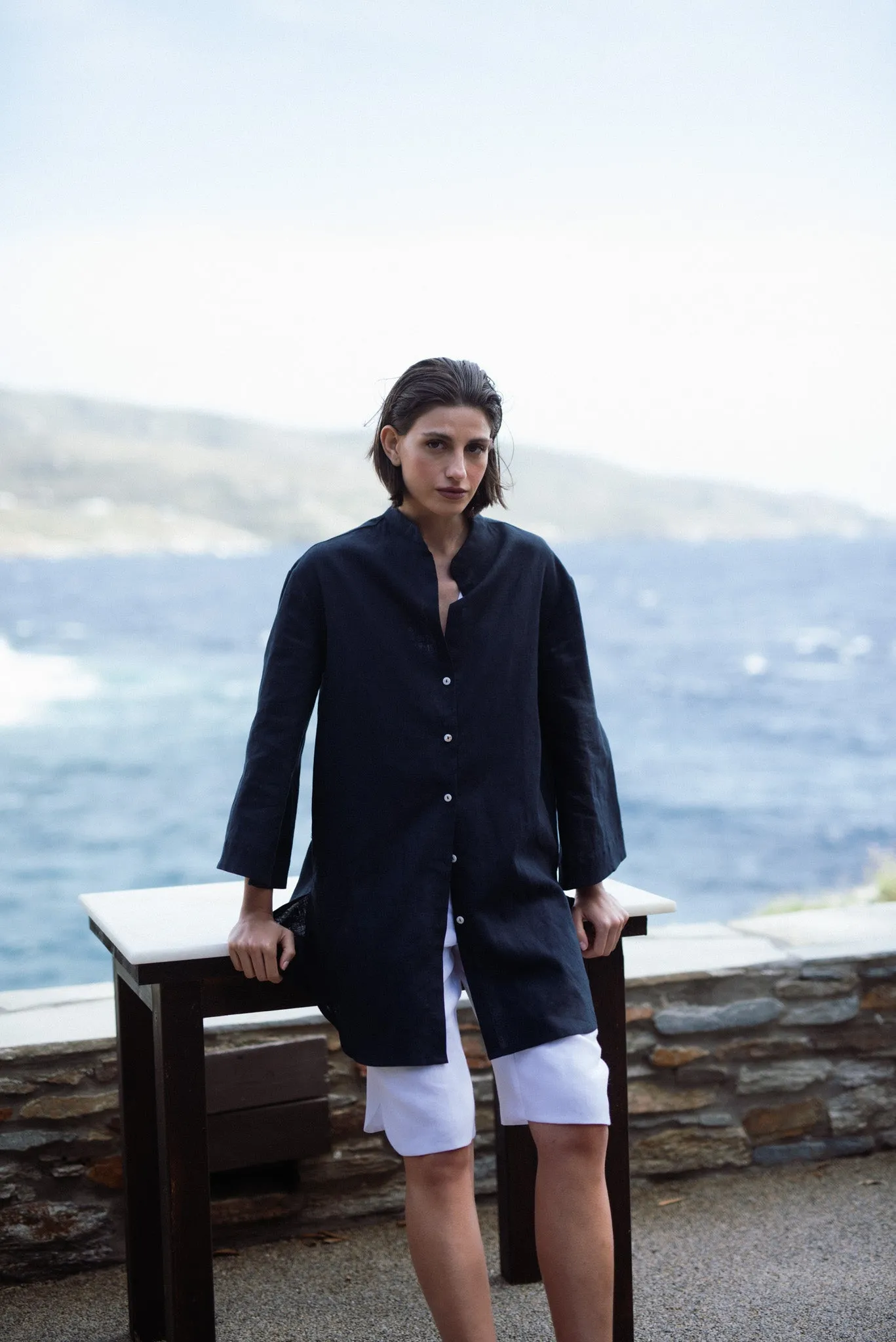 Hugo Tunic Button Shirt Navy