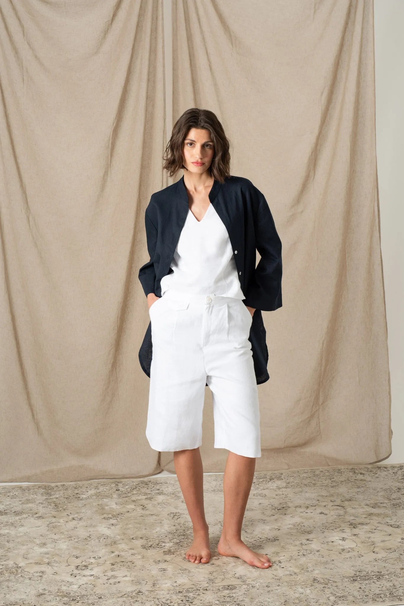 Hugo Tunic Button Shirt Navy