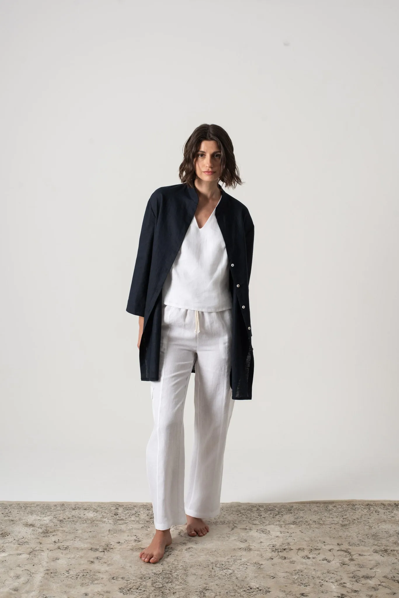 Hugo Tunic Button Shirt Navy