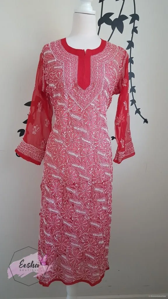 Ibiza Style Hand Embroidered Georgette Long Tunic