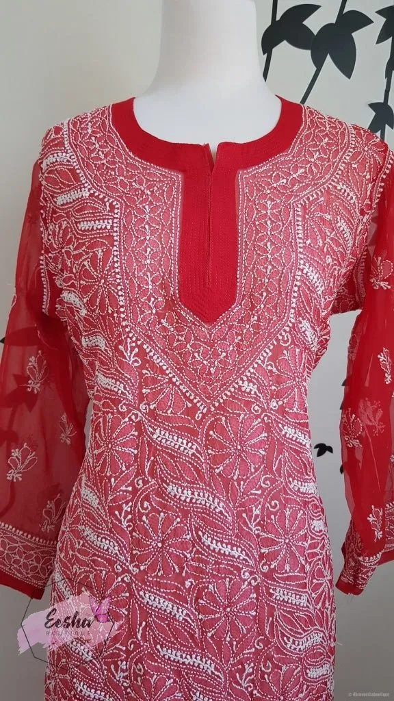 Ibiza Style Hand Embroidered Georgette Long Tunic