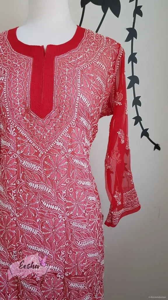 Ibiza Style Hand Embroidered Georgette Long Tunic