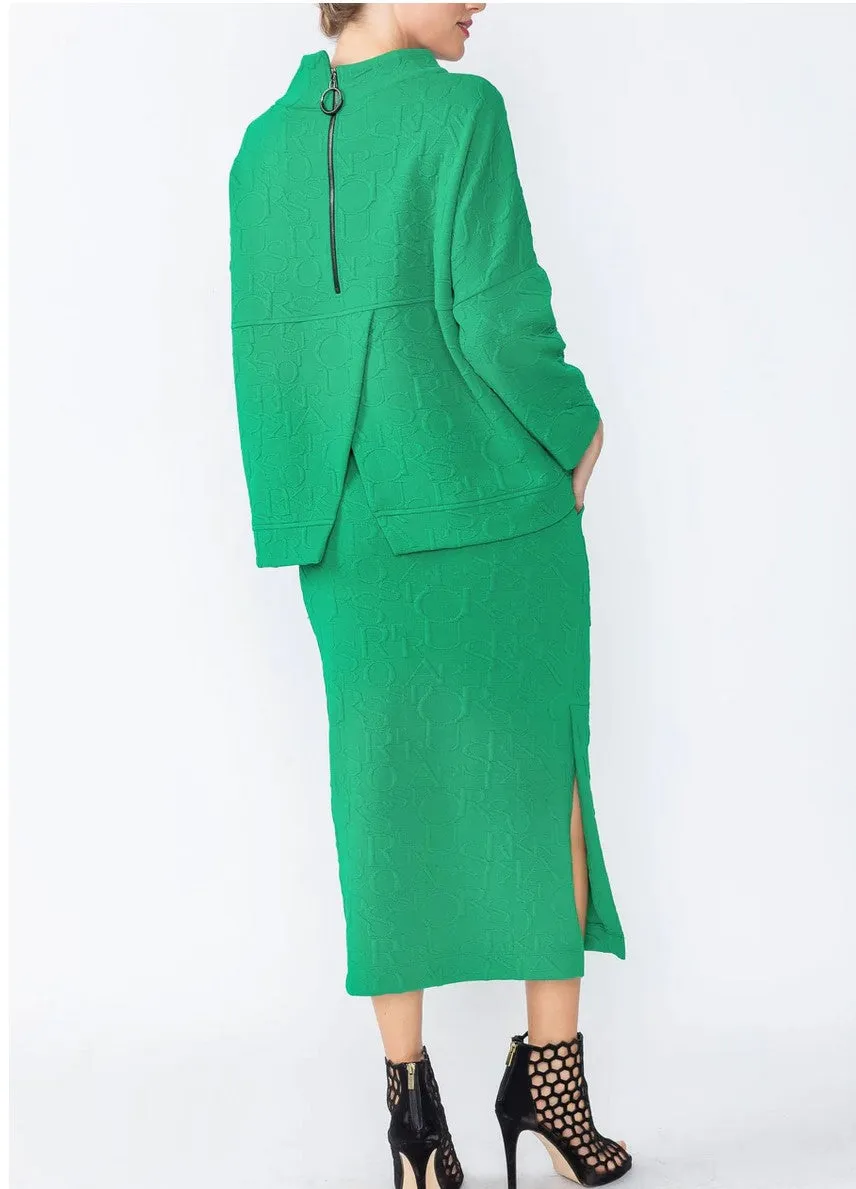 IC Collection 4554T 1PC Stand Up Collar Long Sleeves Asymmetrical Tunic With Loose Fit
